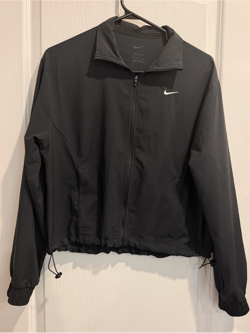 Nike Black Zip-Up Utility Jacket with White Swoosh